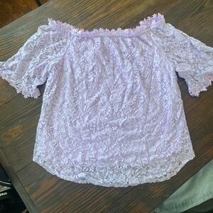 Lavender Lace Off-Shoulder Top Women’s XL Miholl Easter BoHo Hippie